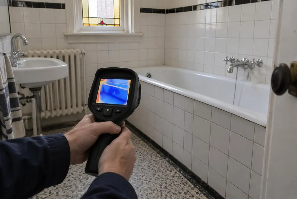 Lekdetectie Austerlitz – onderzoek in een badkamer van een oudere woning