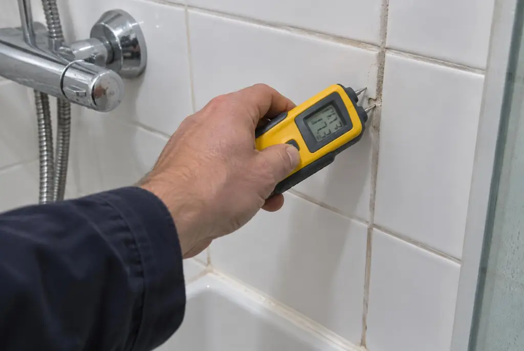 Lekdetectie Austerlitz – vochtmeter op badkamertegels bij de douche